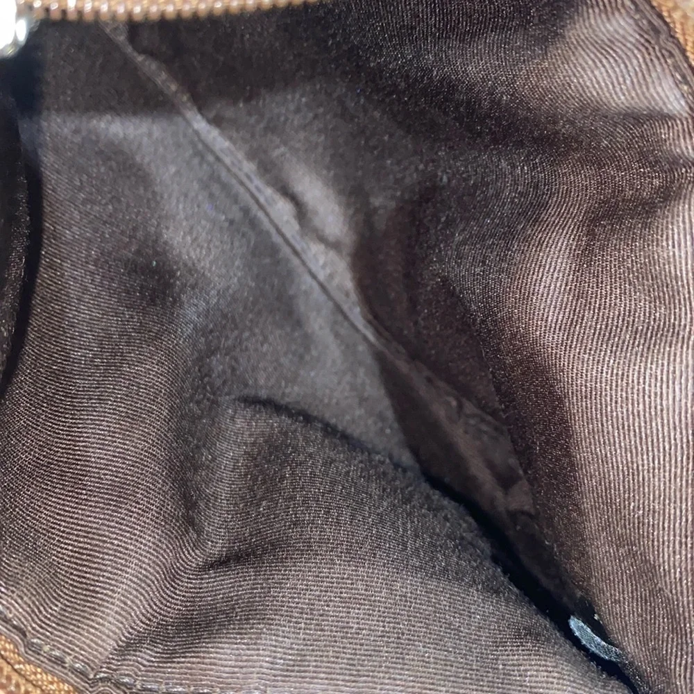 Coach Signature Brown and Tan Wristlet